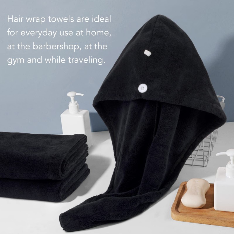 Sinland Microfiber Hair Drying Towels Ultra Absorbent Hair Turban Drying
