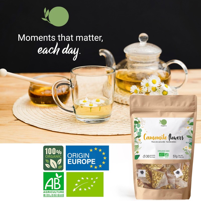 ORIGEENS - 30 Chamomile Tea Bags - Organic Camomile Tea