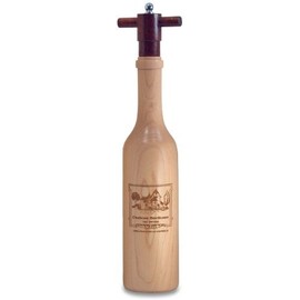 The Original Laser Engraved 14" "Wine Bottle" Pepper Mill in Maple Wood - Chateau Bordeaux