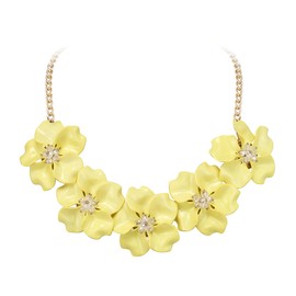 EVER FAITH Flower Choker Necklace for Women Lightweight Acrylic Floral Statement Flower Necklace Summer Holiday Boho Jewelry, Acrylic