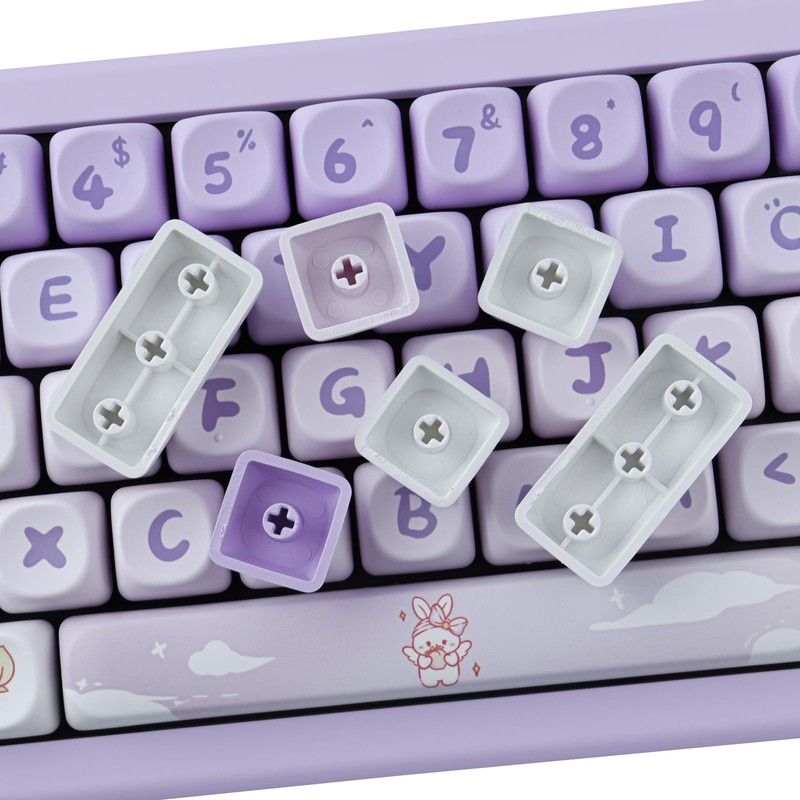 PBT Keycaps Custom Gradient Purple Keycaps Set 142 Keys Dye