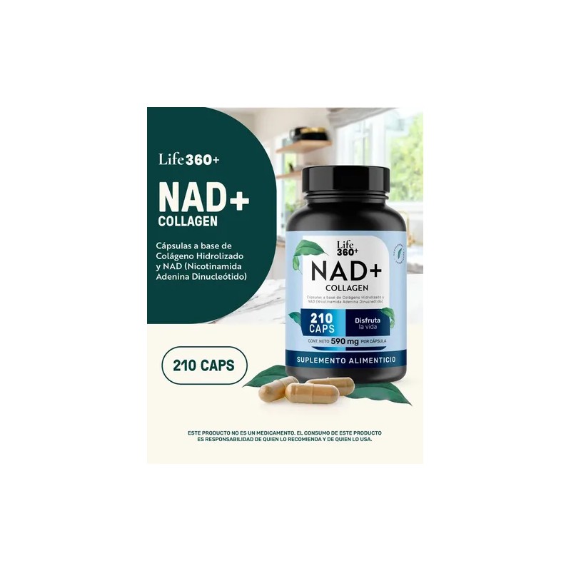 NAD+ Colágeno Hidrolizado 210 Cápsulas | LIFE360+