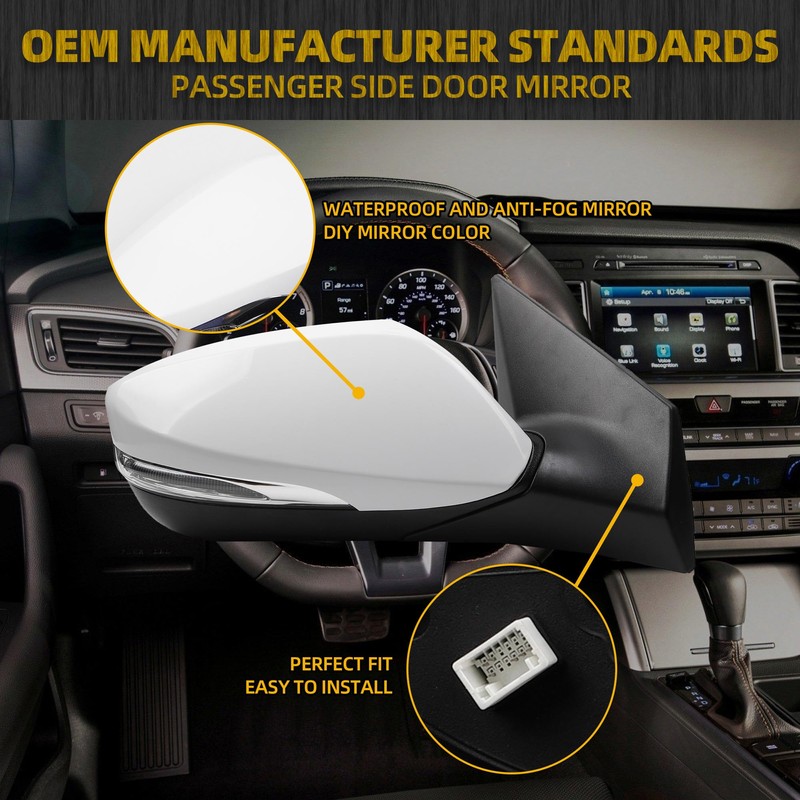 Dasbecan Right Side Mirror Compatible With 2011-2013 Hyundai Elantra DIY