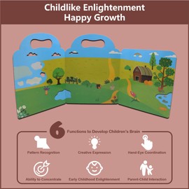 RAPOBRIX Reusable Sticker Book for Toddlers – Vehicles & Transport Theme | Waterproof, Non-Toxic Preschool Activity Book, Portable Educational Travel Toy for Ages 3 and up (Animals)