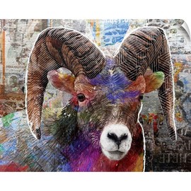 CANVAS ON DEMAND Pop Art - Ram Wall Decal, Wildlife Artwork
