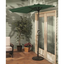 CASTLECREEK Half Round Patio Umbrella, Outdoor, Garden, Deck, Balcony Shade 8 Feet Hunter Green