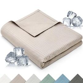 Blumtal Kühldecke 150x200 cm - Bambus Viskose Sommerdecke - Oeko-TEX zert. & kühlende Decke als Sommer Sofadecke/Reisedecke - Kühldecke Bett - selbstkühlende Decke - Bettdecke Sommer kühlend - Taupe