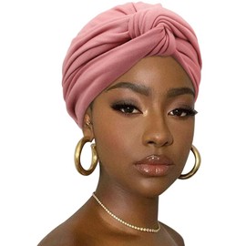 DRESHOW Hair Wrap for Women Soft Stretch Jersey Head Scarf Breathable Lightweight Turban Solid Color
