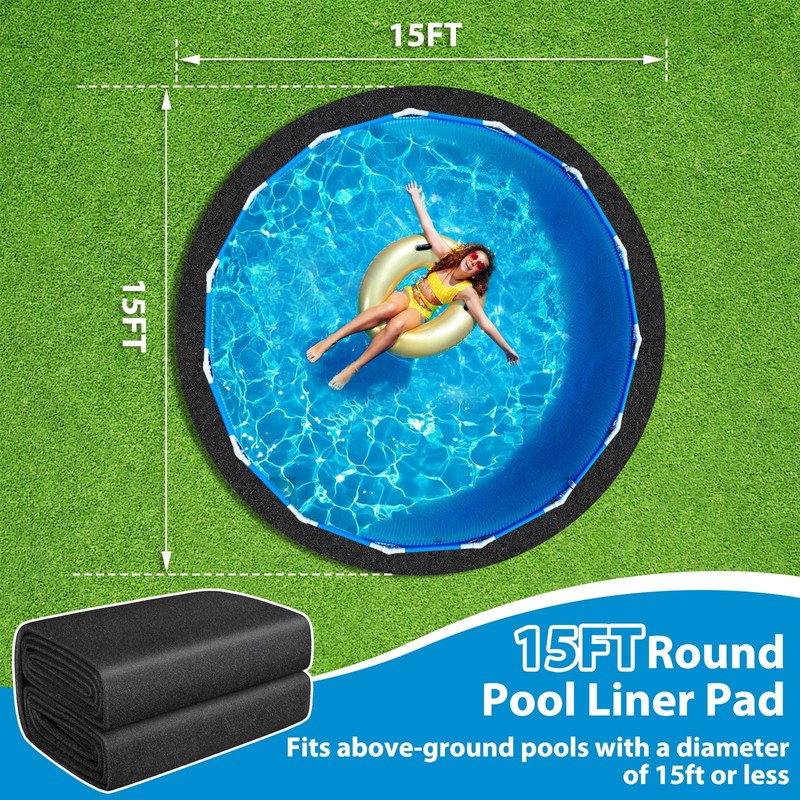 Thickened Pool Liner Pad for Above Ground Pool, 15 FT