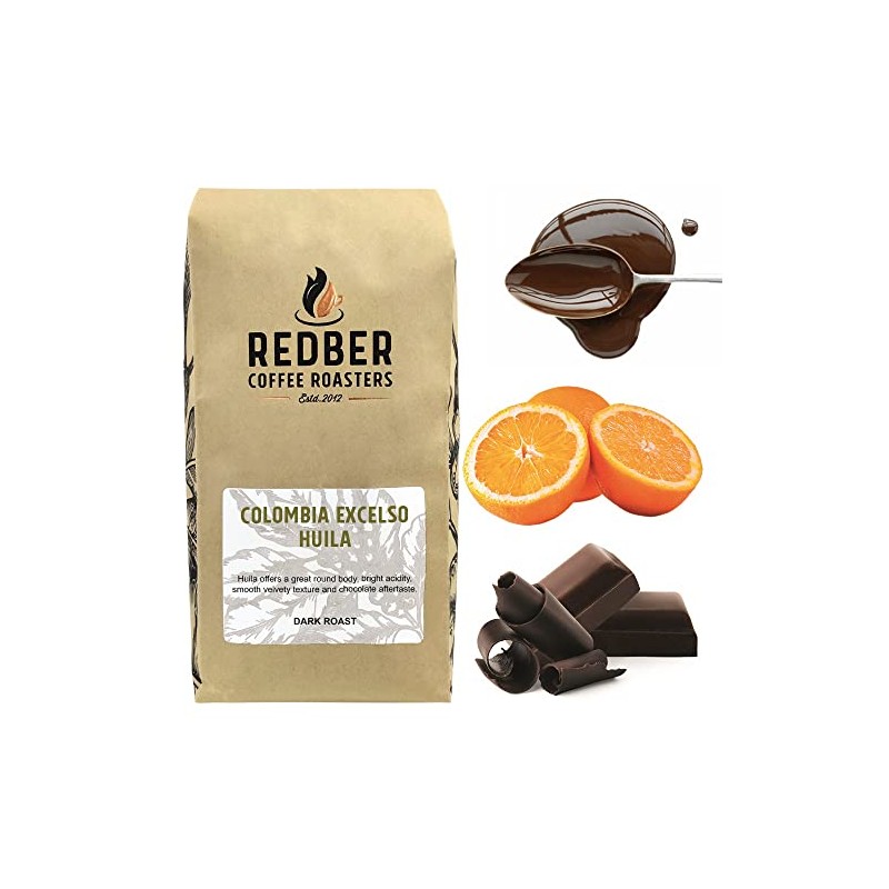 Redber Colombia Excelso Huila, Coffee Roasted to Order (Dark, Beans)