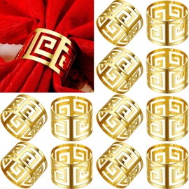 Hotop Servilleteros Dorados Juego de Servilleteros Hebilla de Metal Hueca para Servilletas Exquisitos Artículos para Hogar para Decoración de Mesa de Bodas Acción de Gracias Navidad
