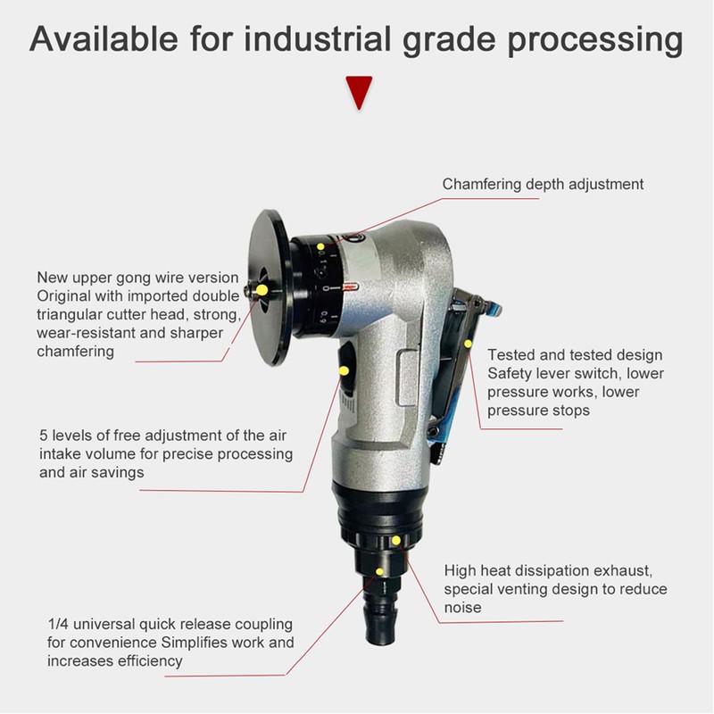 Pneumatic Chamfering Machine Small Handheld Woodworking Metal Deburring Trimming Tool