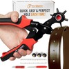 Professional Heavy Duty Belt Hole Puncher for Leather, Multi-Size Rotary