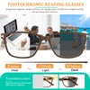 GHDBFMB Progressive Reading Glasses Men Women Photochromic Multifocal Glasses Blue
