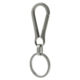Titanium Carabiner Keychain Multi Functional Lightweight Outdoor Keychain Minimalist Key Holder with Titanium Key Ring (Silver-B)