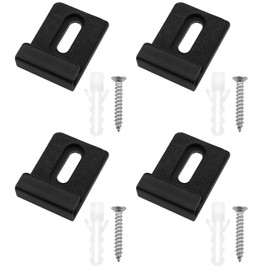 zutisa Metal Mirror Holder Kit Mirror Clips with Screws Rubber Pads Square Mirror Holder for Mirror Hook Easel, etc. (Black 25*36mm with Mounting Screws) 4Set