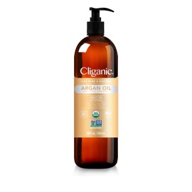 Cliganic Cliganic Organic Argan Oil for Hair, Face & Skin (Bulk, 32oz with Pump) - 100% Pure, Cold Pressed