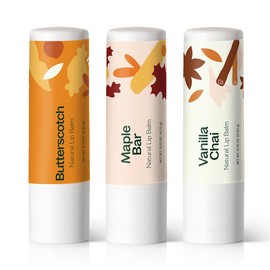 Plant Therapy Sugar & Spice Fall Lip Balm Trio Set (3 X 0.15 Oz), Sweet Seasonal Flavors, Hydrating & Conditioning, Made with Vitamin E and Natural Plant-Based Ingredients