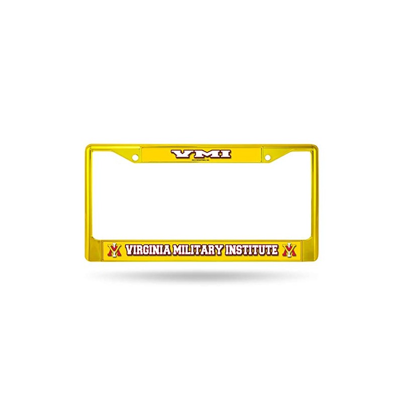 VMI Keydets (Set of 2) Yellow Painted Chrome Metal License