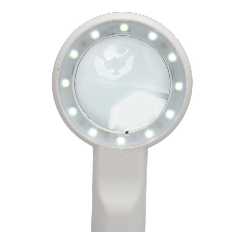 Handheld Magnifying Glass 5x Rechargeable Touch Control LED Light Handheld
