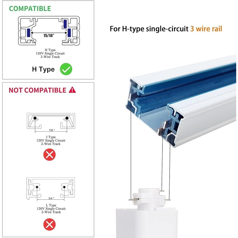 Yuemegou 4PCS H Track White Floating Canopy Connectors for Track