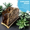 Thorness Art Nouveau Style Polished Brass Sunflower Letter Rack –