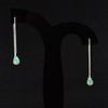 InfinitygemsArt White Opal Earrings For Women Pear Gemstone Threader Dainty