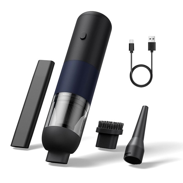 EHIOG Mini Staubsauger Auto,Akkusauger für Auto,Handstaubsauger Kabellos-Starke Leistung 120w,Kabellos,Leicht,Hohe Saugkraft,Lange