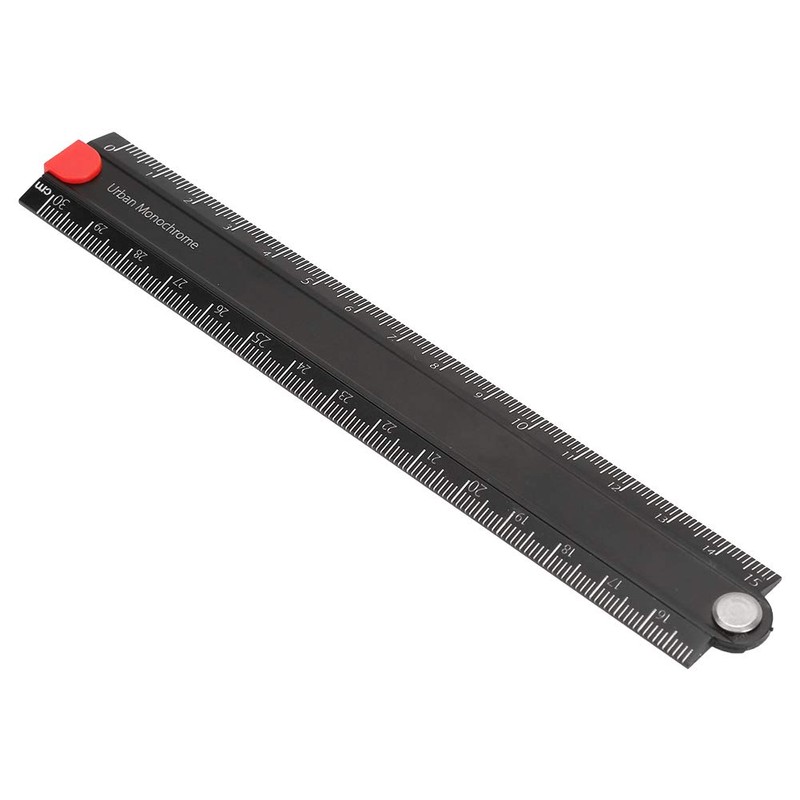 Metal Foldable Ruler 30cm, Ruler 90 ° Folding Aluminum Angle