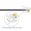 NECABLES 2Pack 6 Inch Short RJ9 Cable 4P4C Phone Cord