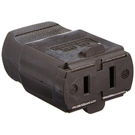 Leviton Polarized Straight Blade Swivel Triple Cube Tap Cord Connector, 125 V, 15 A, 2 Pole, 2 Wire, No Size, 102-P