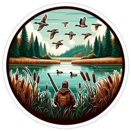 Duck Hunting Sticker | Vinyl Stickers & Waterproof Decals | Assorted Aesthetic Stickers for Laptops, Water Bottles, Phones & More | Cool Stickers for Adults, Teens | 1 Pack (4 x4x0.1")
