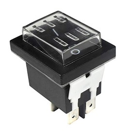 HQRP On Off Power Switch Compatible with KEDU HY12-9-7 HY12-9-4 Saba CB-52 Fridge 4-Pins with Waterproof Cover for Power Tools, UL Listed