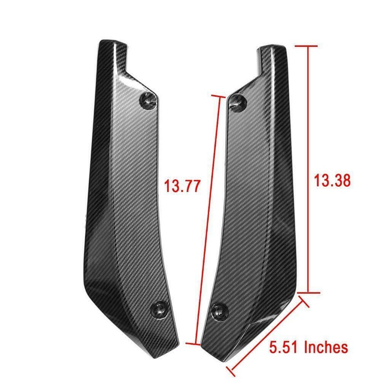awesome_miniatures 2x Carbon Fiber Rear Bumper Fin Diffuser Splitter Lips
