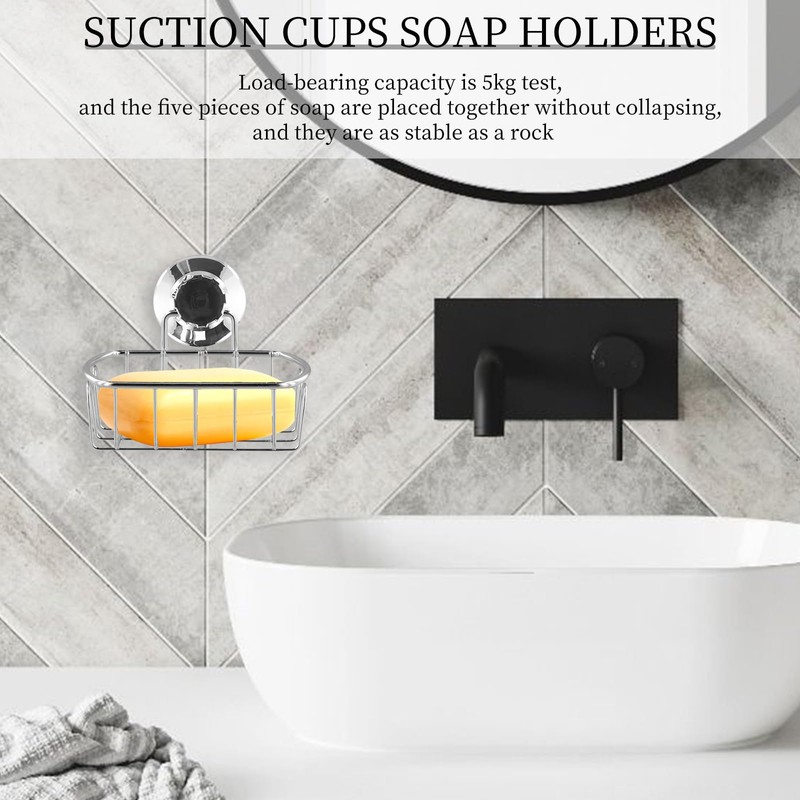 Strong Suction Cup Shower Caddy Bathroom Shelf Storage Stainless Steel