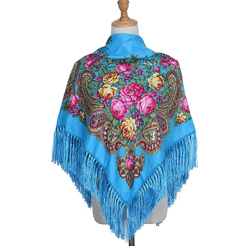 Gudessly Bufanda tradicional para mujer, chal con borlas, flecos, cuello,