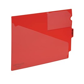 Pendaflex 13541 End Tab Vinyl Outguides w/Center Tab Printed Out, Letter Size, Red, 50/box
