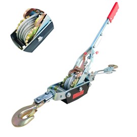 Come Along Winch - 11000 lbs/5T Pulling Capacity,12ft Steel Cable,3 Hooks,Dual Gear Power Puller,Automotive Hoist Cable Puller for Vehicle Rescue,Construction,and Farm