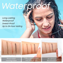 Eyebrow Pencil Microblade Eyebrow Pen - Liquid Brow Pencil with 4 Micro-Fork Tip, Eyebrow Pen Waterproof Eyebrow Long-Lasting, Smudge-Proof Eyebrow Makeup Stays on All Day (Gray)