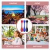 QIHUAN 8 Pieces Plastic Forks, Reusable Tableware, Outdoor Portable Spoons,
