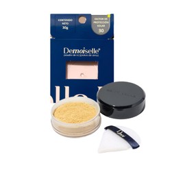 Demoiselle Polvo de Arroz Facial Suelto Traslúcido Ocre Perlescente con FPS 30 | Acabado Mate | Control de Brillo y Grasa | 30 g