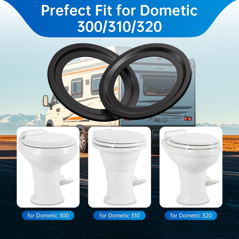 RV Toilet Seal 2-Pack, Flush Ball Seal Gasket Replacement for