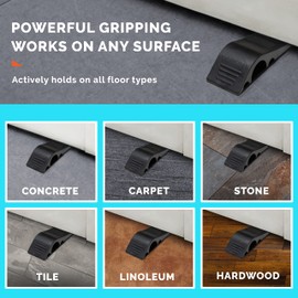 Wundermax Door Stoppers - Pack of 4 Rubber Security Wedge for Bottom of Door on Carpet, Concrete, Tile, Linoleum & Wood - Heavy Duty Door Stop - Office Accessories & Home Improvement - Multicolored