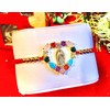 Gold Plated Virgin Mary Colorful Heart Adjustable Bracelet Virgen De
