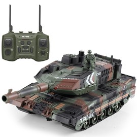 Yoyoom RC Tank That Shoots for Kids, 2.4GHz Military Vehicles Model with 360°Rotating Turret, Auto Demo, Sound & Smoke & Light, Remote Control Army Tank for Kids Adults