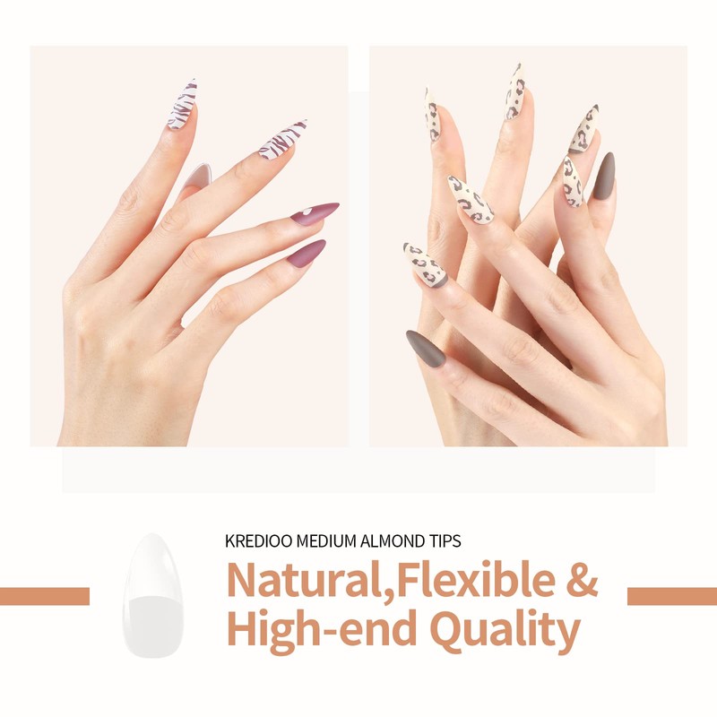 Kredioo Gel X Nail Extension Kit, 500Pcs Acrylic Nail Tips