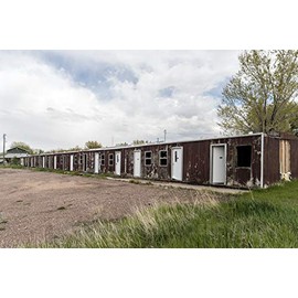 Photo- Motel Units That Saw Their Better Days Years ago in Fort Bridger, Wyoming, Near The State Historical site of The Same Name 1 Fine Art Photo Reproduction 12in x 08in