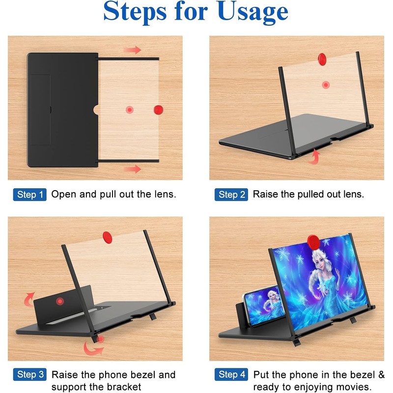 18" Screen Magnifier for Cell Phone, Mobile Phone 3D HD