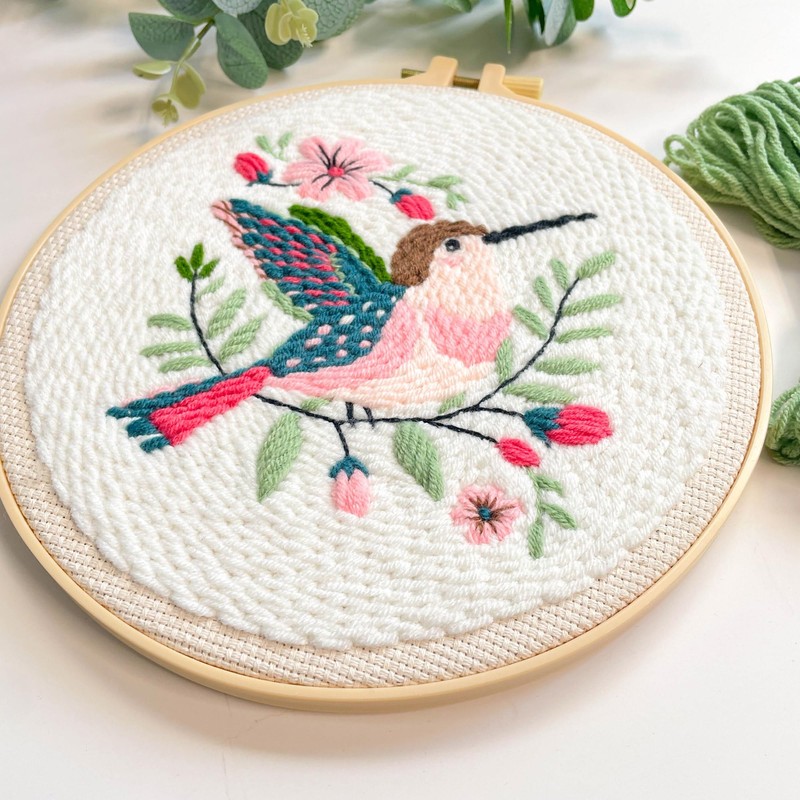 Myfelicity Punch Needle Embroidery Kit, Beginner Craft Set with Animal