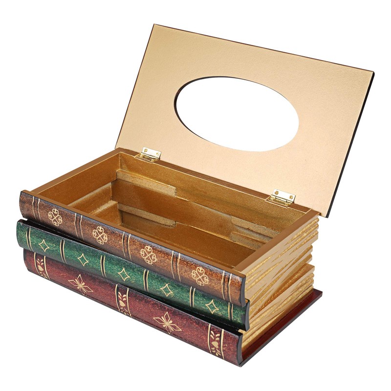 NiHome Tissue Box Cover Rectangular,Wood Box Rustic Tissue Holder Ideal
